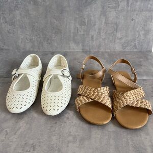 Gap Kid’s White Flats and Tan sandals (spring shoes)